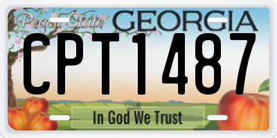 GA license plate CPT1487