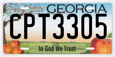 GA license plate CPT3305