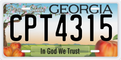 GA license plate CPT4315