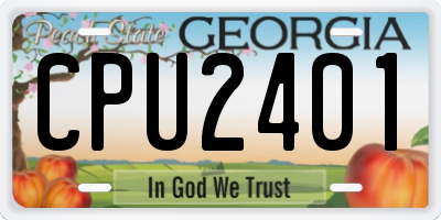 GA license plate CPU2401