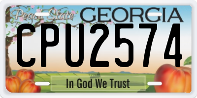 GA license plate CPU2574
