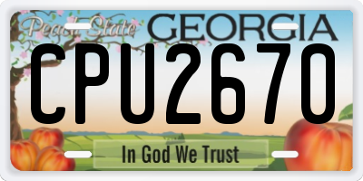 GA license plate CPU2670