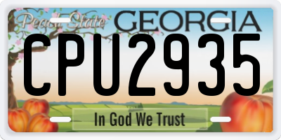 GA license plate CPU2935