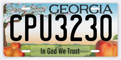 GA license plate CPU3230