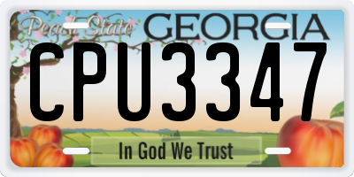 GA license plate CPU3347