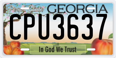GA license plate CPU3637