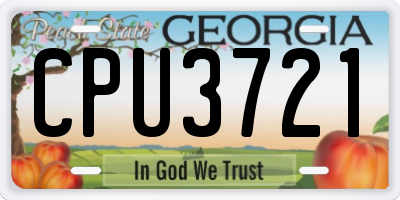 GA license plate CPU3721