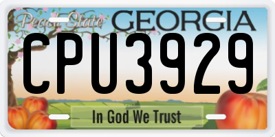 GA license plate CPU3929