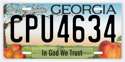 GA license plate CPU4634