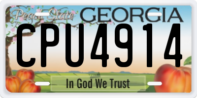 GA license plate CPU4914