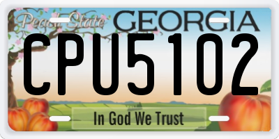GA license plate CPU5102