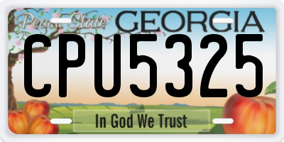 GA license plate CPU5325