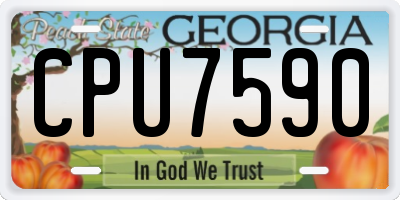 GA license plate CPU7590