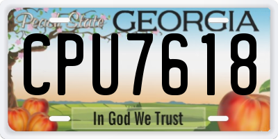 GA license plate CPU7618
