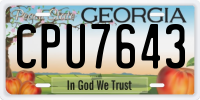 GA license plate CPU7643