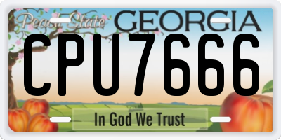 GA license plate CPU7666