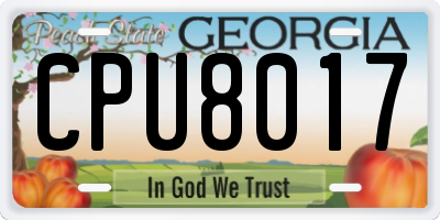 GA license plate CPU8017