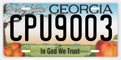 GA license plate CPU9003