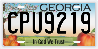 GA license plate CPU9219