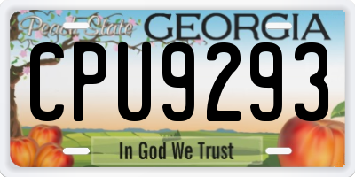 GA license plate CPU9293