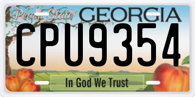 GA license plate CPU9354