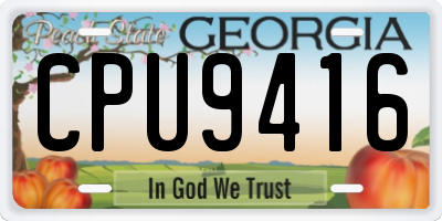 GA license plate CPU9416