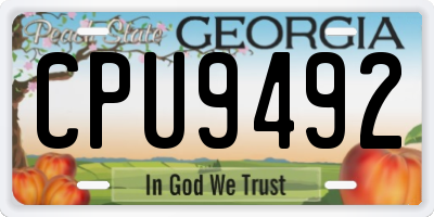GA license plate CPU9492