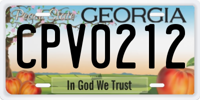 GA license plate CPV0212