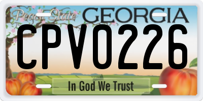 GA license plate CPV0226