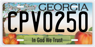 GA license plate CPV0250