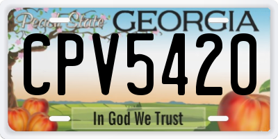 GA license plate CPV5420