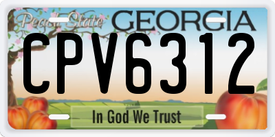 GA license plate CPV6312