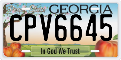 GA license plate CPV6645