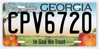 GA license plate CPV6720