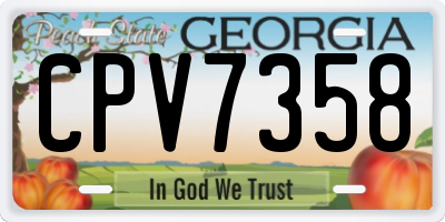 GA license plate CPV7358