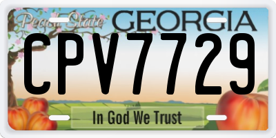GA license plate CPV7729