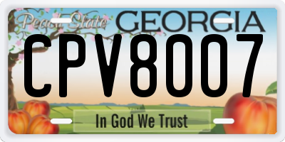 GA license plate CPV8007