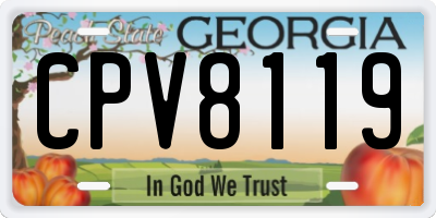 GA license plate CPV8119