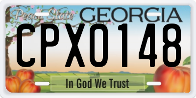 GA license plate CPX0148