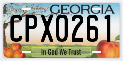 GA license plate CPX0261