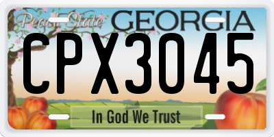 GA license plate CPX3045