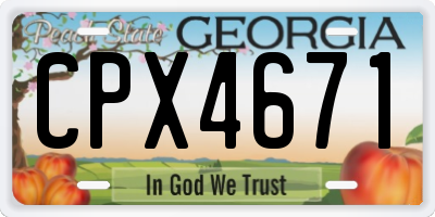 GA license plate CPX4671