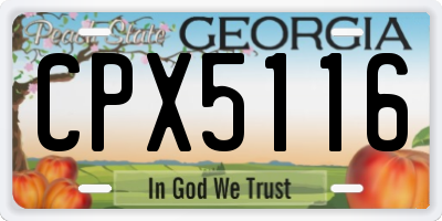 GA license plate CPX5116