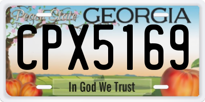 GA license plate CPX5169