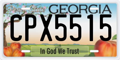 GA license plate CPX5515