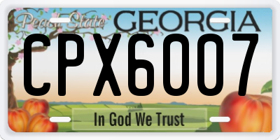 GA license plate CPX6007