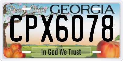 GA license plate CPX6078