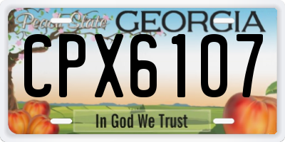 GA license plate CPX6107