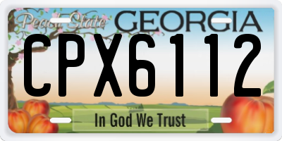 GA license plate CPX6112