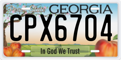 GA license plate CPX6704